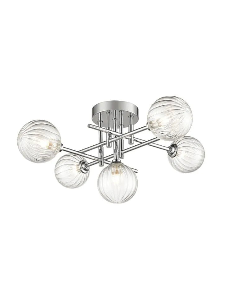 Franklite - FL2464-5 - Franklite FL2464-5 Ceiling Flush Abstraction 5lt Fitting Chrome