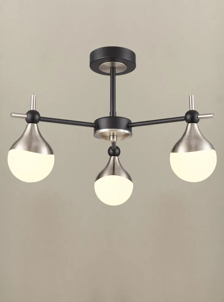 Franklite - FL2477-3 - Franklite FL2477-3 Ceiling / Wall Nexus 3lt semi flush Fitting matt black and satin nickel