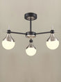 Franklite - FL2477-3 - Franklite FL2477-3 Ceiling / Wall Nexus 3lt semi flush Fitting matt black and satin nickel