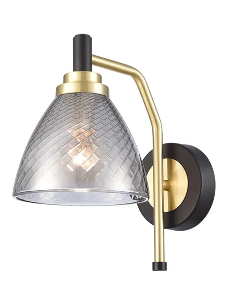 Franklite - FL2482-1 - Franklite FL2482-1 Wall Bracket Metro 1lt Wall Light matt black and satin brass