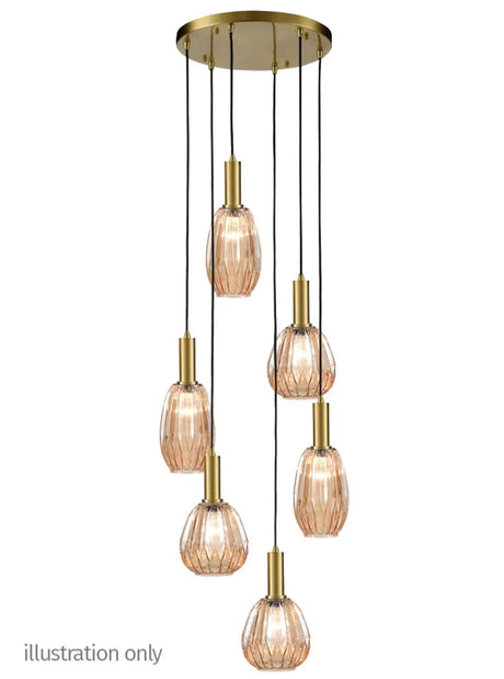 Franklite - FL2491-6 - Franklite FL2491-6 Pendant Mezcla 6 light aged brass spreader only