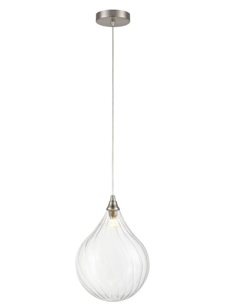 Franklite - PCH244/358 - Franklite PCH244/358 Pendant Perry single pendant in satin nickel with clear glass