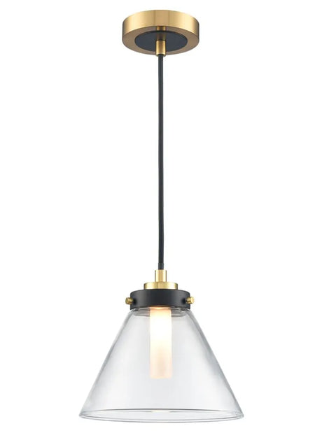 Franklite - PCH428 - Franklite PCH428 Pendant Conica Pendant matt black and aged brass