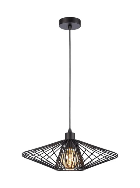 Franklite - PCH437 - Franklite PCH437 Pendant Thatch Pendant Matt Black Small