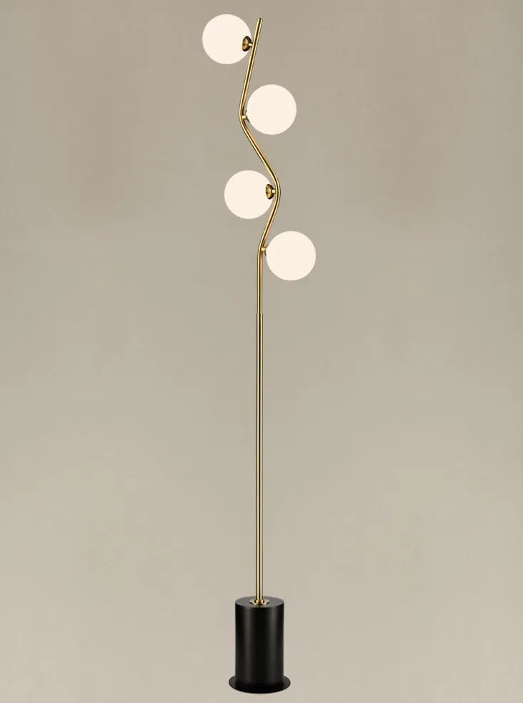 Franklite - SL266-378 - Franklite SL266-378 Standard Lamp Cosmic Floor Lamp antique gold with opal glass