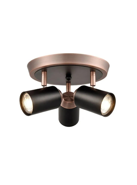 Franklite - SPOT9063 - Franklite SPOT9063 Ceiling Flush Hollywood 3lt Copper Spot