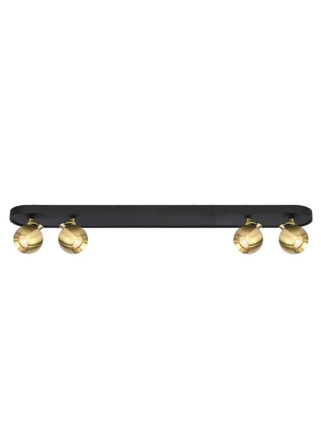 Franklite - SPOT9134 - Franklite SPOT9134 Ceiling Flush Lens 4lt Spot mattblack and aged brass