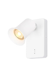 Franklite - SPOT9141-100 - Franklite SPOT9141-100 Wall Bracket Broadway 1lt Spotlight Matt White with Matt White Sleeve