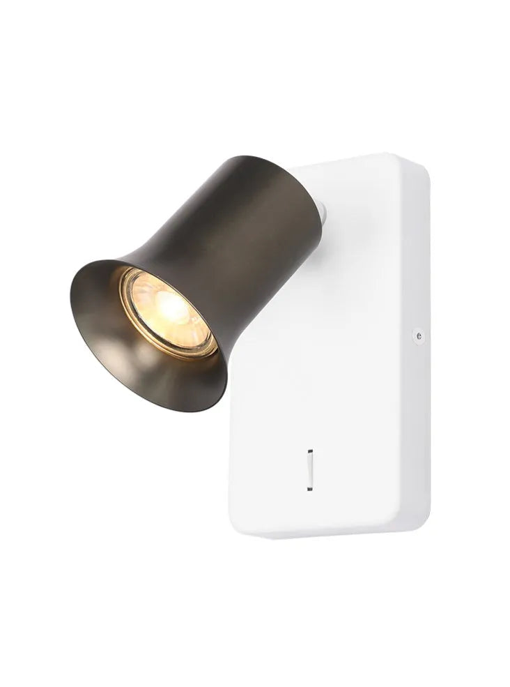 Franklite - SPOT9141-103 - Franklite SPOT9141-103 Wall Bracket Broadway 1lt Spotlight Matt White with Bronze Sleeve