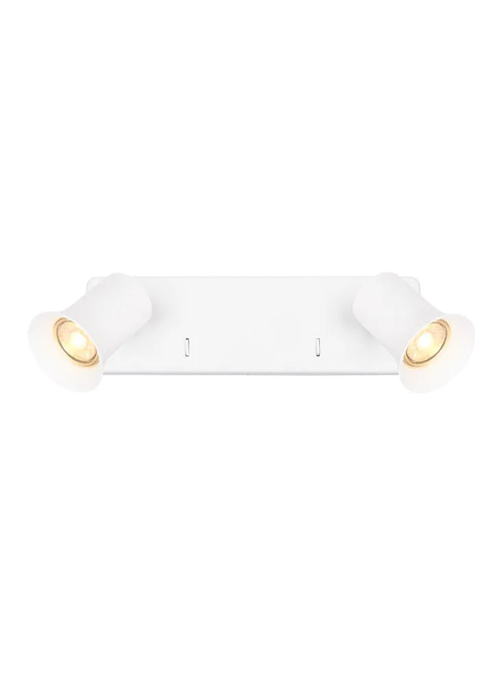 Franklite - SPOT9142-100 - Franklite SPOT9142-100 Wall Bracket Broadway 2lt Spotlight Matt White with Matt White Sleeve