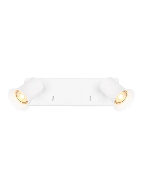 Franklite - SPOT9142-100 - Franklite SPOT9142-100 Wall Bracket Broadway 2lt Spotlight Matt White with Matt White Sleeve