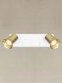 Franklite - SPOT9142-102 - Franklite SPOT9142-102 Wall Bracket Broadway 2lt Spotlight Matt White with Satin Brass sleeve