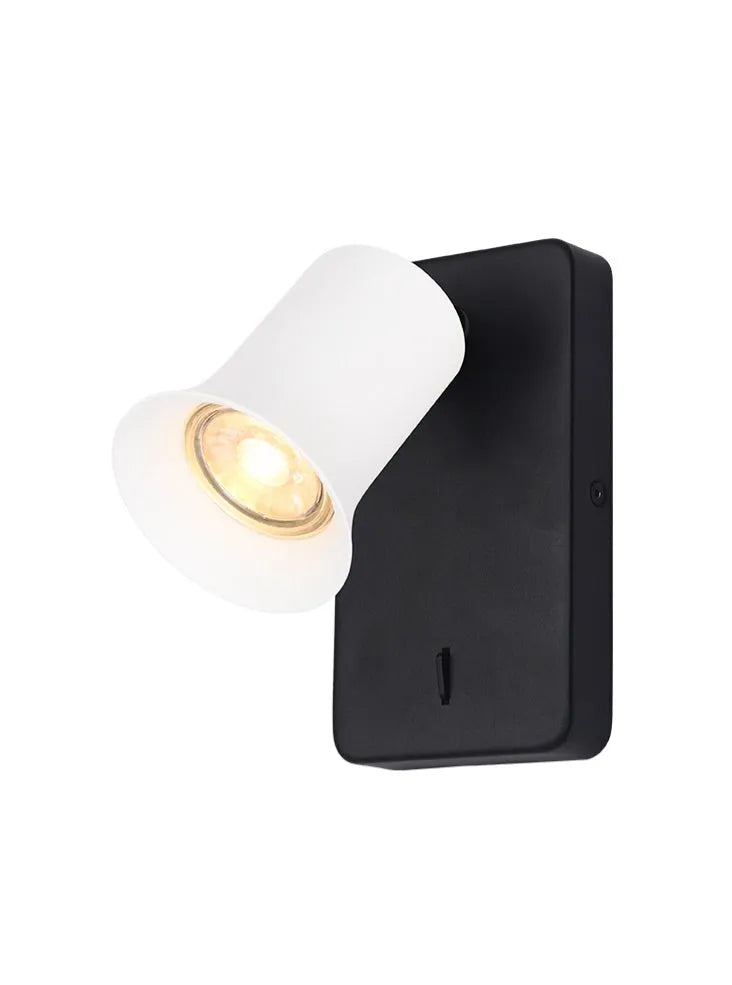 Franklite - SPOT9151-100 - Franklite SPOT9151-100 Wall Bracket Broadway 1lt Spotlight matt black with Matt White Sleeve