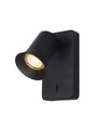 Franklite - SPOT9151-101 - Franklite SPOT9151-101 Wall Bracket Broadway 1lt Spotlight Matt Black with Broadway Matt Black Sleeve