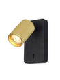 Franklite - SPOT9151-104 - Franklite SPOT9151-104 Wall Bracket Broadway 1lt Spotlight Matt Black with brass sleeve