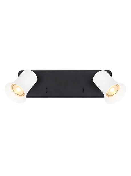 Franklite - SPOT9152-100 - Franklite SPOT9152-100 Wall Bracket Broadway 2lt Spotlight Matt Black with Matt White Sleeve