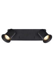 Franklite - SPOT9152-101 - Franklite SPOT9152-101 Wall Bracket Broadway 2lt Spotlight Matt Black with Matt Black Sleeve