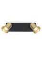 Franklite - SPOT9152-102 - Franklite SPOT9152-102 Wall Bracket Broadway 2lt Spotlight Matt Black with satin brass sleeve