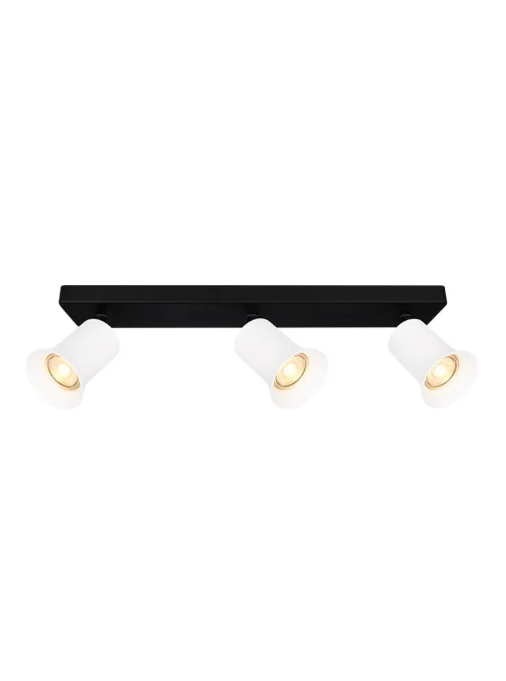 Franklite - SPOT9153-100 - Franklite SPOT9153-100 Ceiling Flush Broadway 3lt Spotlight Matt Black with Matt White Sleeve