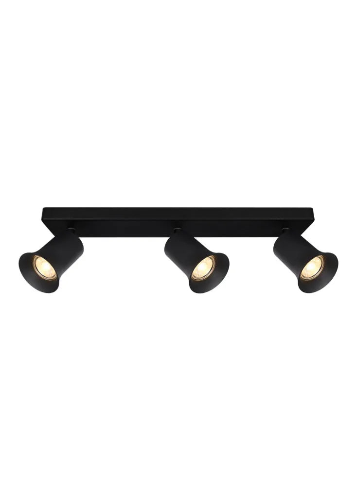 Franklite - SPOT9153-101 - Franklite SPOT9153-101 Ceiling Flush Broadway 3lt Spotlight Matt Black with Matt Black sleeve