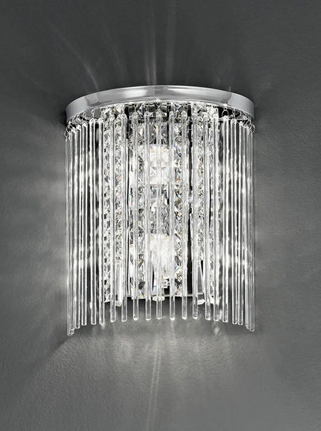 Franklite - WB048 - Franklite WB048 Wall Flush Wall Light IP44 Crystal