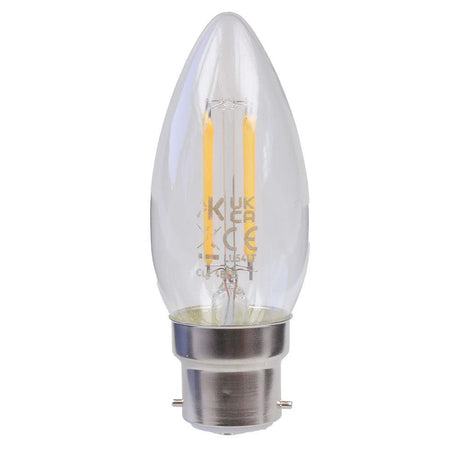 Knightsbridge - FL-CP-LCND4BCCVWW/DIM KNI - Knightsbridge GE LED Candles Part Number CLD4BCC <p>230V 4W B22d Dimmable</p>