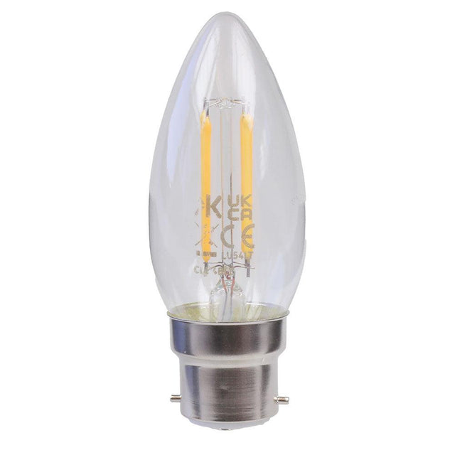 Knightsbridge - FL-CP-LCND4BCCVWW/DIM KNI - Knightsbridge GE LED Candles Part Number CLD4BCC <p>230V 4W B22d Dimmable</p>