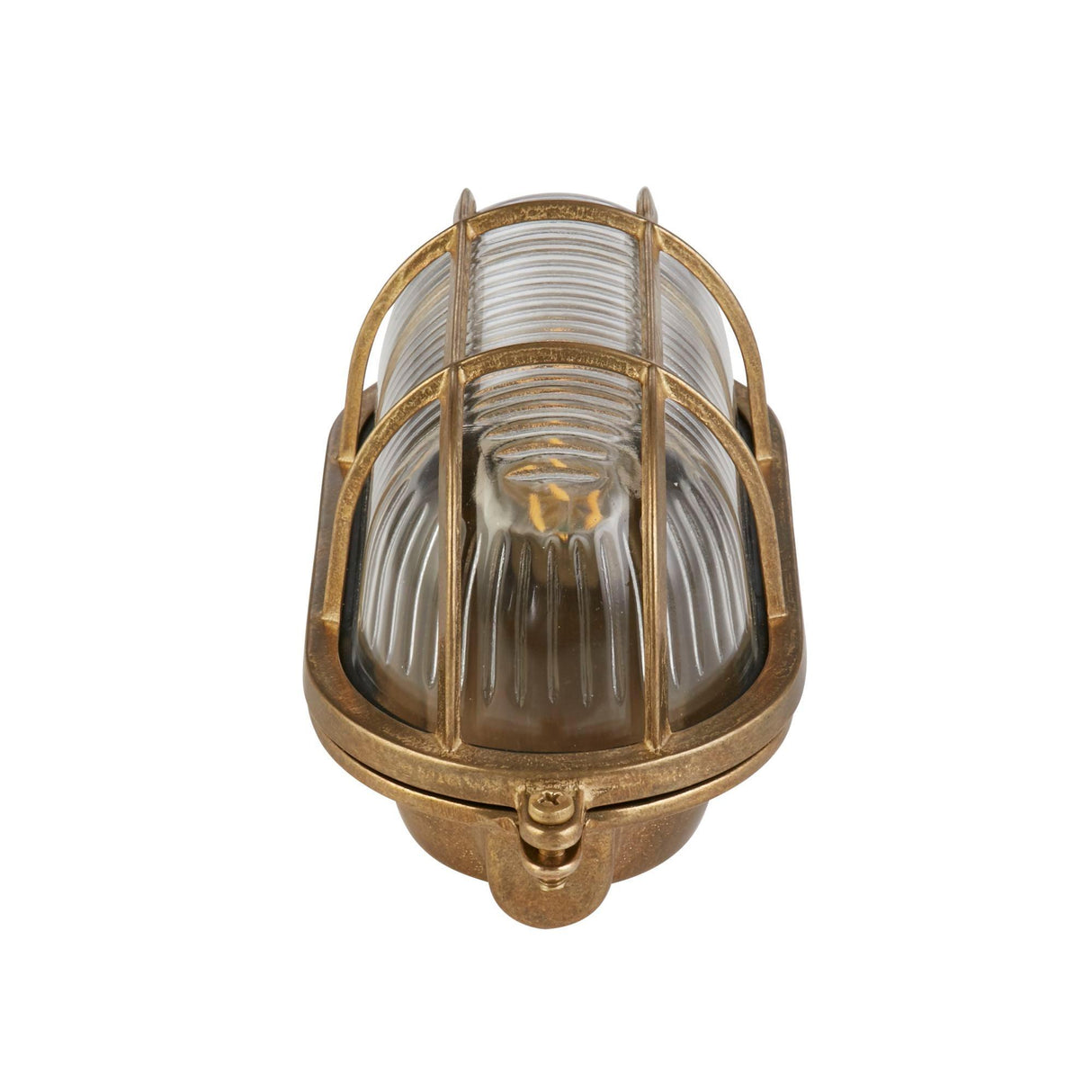 Searchlight - 20361PB - Searchlight Bulkhead Oval Outdoor Light - Solid Brass & Ribbed Glass Search Light Part Number 20361PB