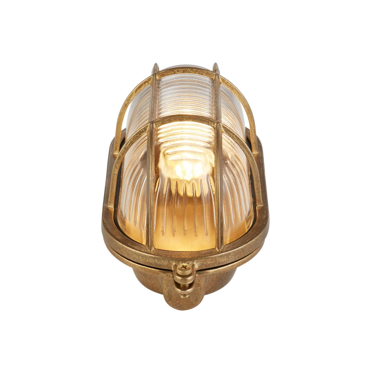 Searchlight - 20361PB - Searchlight Bulkhead Oval Outdoor Light - Solid Brass & Ribbed Glass Search Light Part Number 20361PB