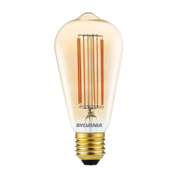 Sylvania - FL-CP-LSQ7ESG/UWW/DIM SYL - Sylvania 0030153 LED Vintage ST64 Lamp 7W (50W eqv.) E27 2000K Gold Dimmable EAN - 5410288301532