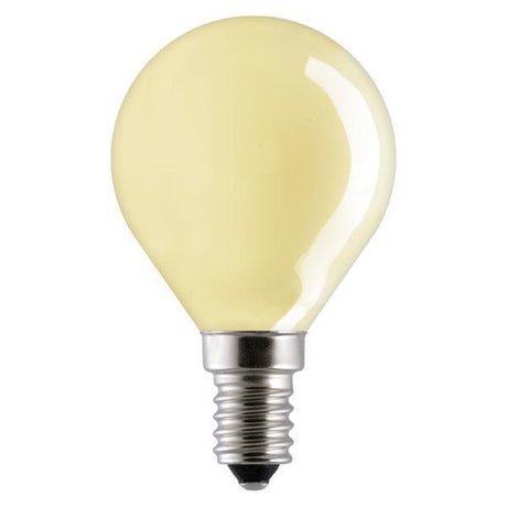 Bailey - FL-CP-25RND45SESY - Bailey RND45 240V 25W SES E14 Small Edison Screwed Cap YELLOW