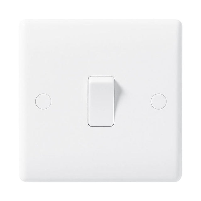 BG - FL-CP-812-01 BGE - BG BG Nexus Moulded White Round Edge 10A 1 Gang 2 Way Switch