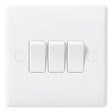 BG - FL-CP-843-01 BGE - BG BG Nexus Moulded White Round Edge 10A 3 Gang 2 Way Switch