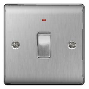 BG - FL-CP-NBS31-01 BGE - BG BG Brushed Steel Double Pole Switch 20W Including Power Indicator