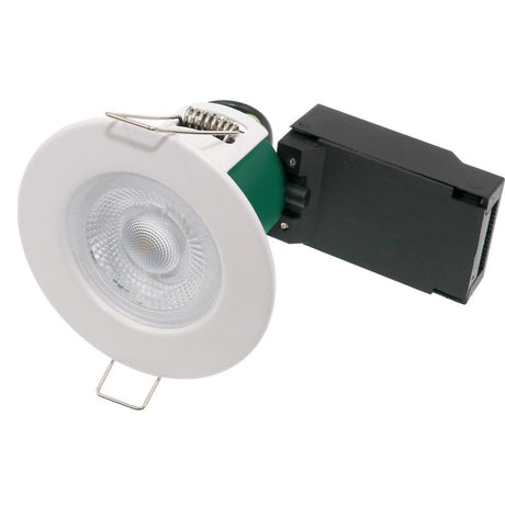 British Electric Lamps - FL-CP-10675 BEL - British Electric Lamps LED Fixed Fire Rated Downlight 5W 3000K IP65 60Deg White MPN = 10675