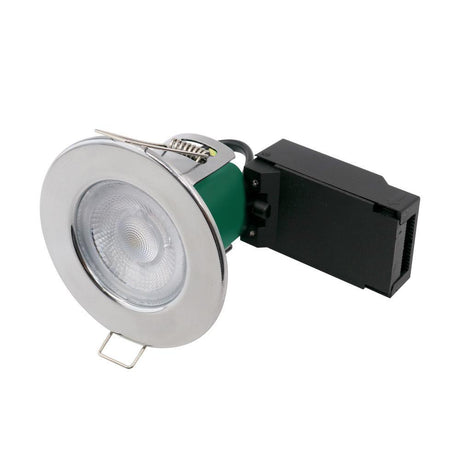 British Electric Lamps - FL-CP-10680 BEL - British Electric Lamps LED Fixed Fire Rated Downlight 5W 4000K IP65 60Deg Chrome MPN = 10680