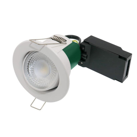 British Electric Lamps - FL-CP-10681 BEL - British Electric Lamps LED Tilting Fire Rated Downlight 5W 3000K IP65 White MPN = 10681