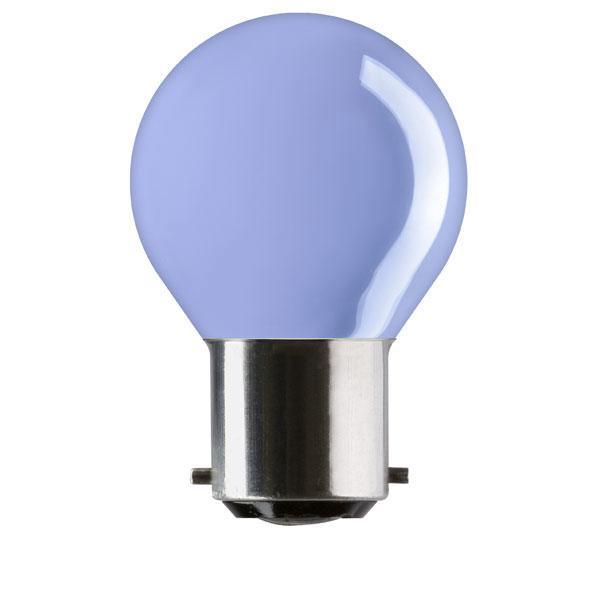 British Electric Lamps - FL-CP-15RND45BCB BEL - British Electric Lamps RND45 240V 15W BC B22d Bayonet Cap BLUE