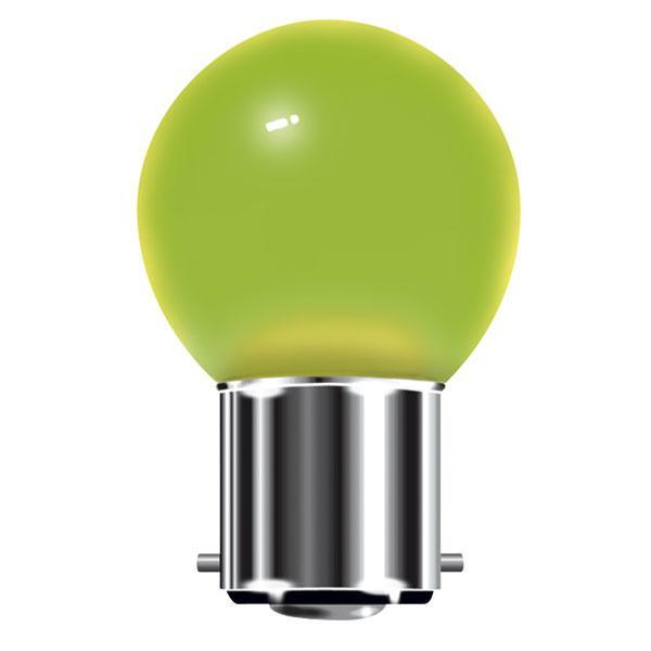 British Electric Lamps - FL-CP-LRND45BCG BEL - British Electric Lamps LED RND45 1W BC B22d Bayonet Cap Green