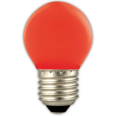 British Electric Lamps - FL-CP-LRND45ESR BEL - British Electric Lamps 5087 LED 45mm Round 1W E27 Red BEL LED 45mm Round LED Lamps