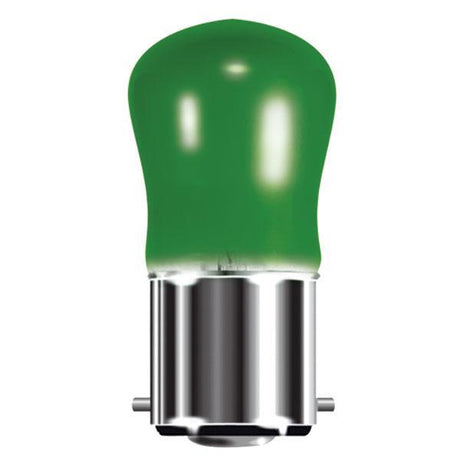 British Electric Lamps - FL-CP-PYG15BCG BEL - British Electric Lamps Pygmy 240V 15W BC B22d Bayonet Cap Green