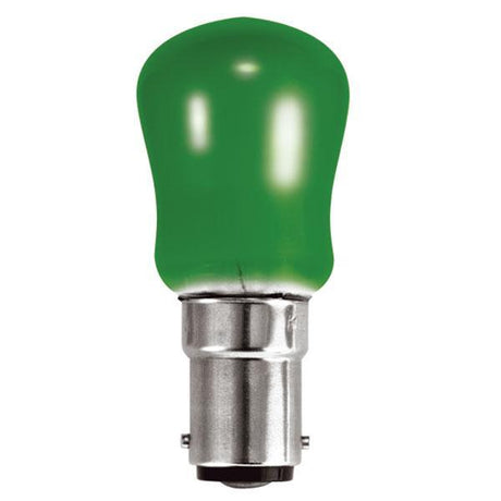 British Electric Lamps - FL-CP-PYG15SBCG BEL - British Electric Lamps Pygmy 240V 15W SBC B15d Small Bayonet Cap Green