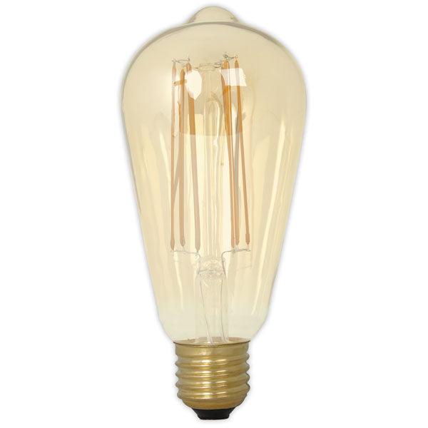 Calex - FL-CP-LSQ3.5ESG/DIM CALX - Calex 1101001800 Calex LED Long Filament Squirrel Cage 3.5W (25W eq.) 240V E27 Gold ST64 Dimmable LED Squirrel Cage ST64 LED Lamps