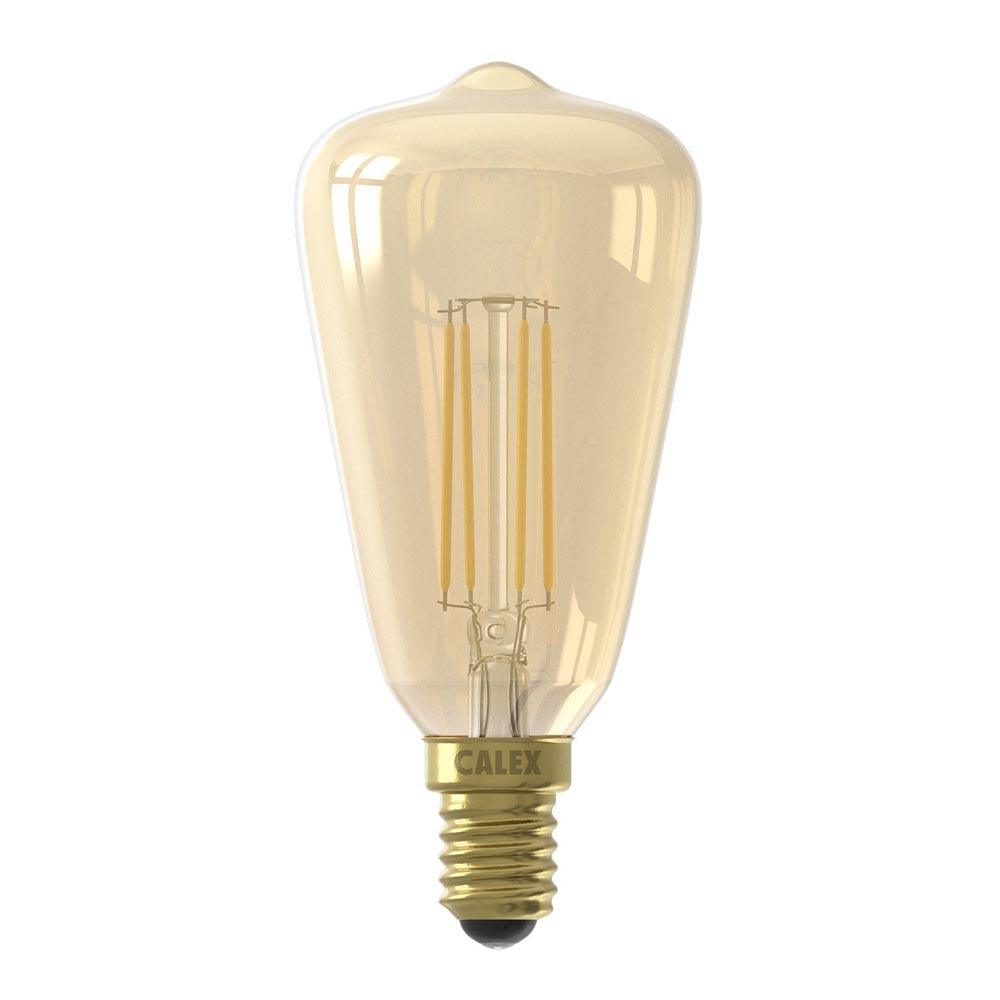 Calex - FL-CP-LSQ3.5SESG/DIM CLX - Calex 1101001500 LED ST48 Filament Lamp 3.5W (25W eq.) E14 ST48 Gold 2100K Dimmable LED Squirrel Cage ST48 LED Lamps