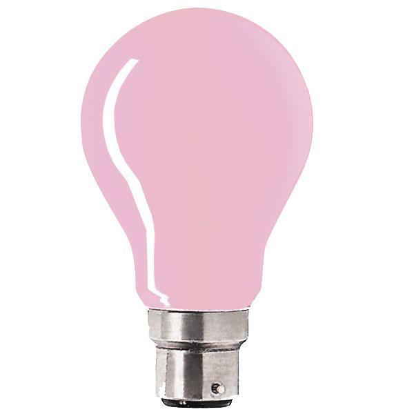 Crompton Lamps - FL-CP-15BCPK CRO - Crompton Lamps GLS 240V 15W B22d Bayonet Cap PINK Colourglazed