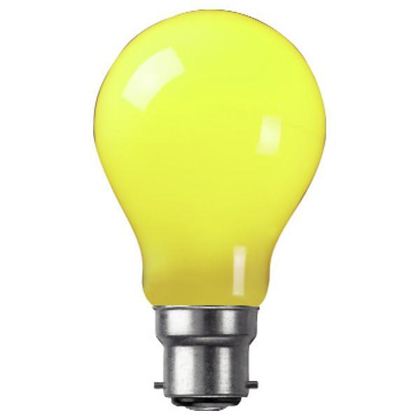 Crompton Lamps - FL-CP-15BCY CRO - Crompton Lamps GLS 240V 15W B22d Bayonet Cap YELLOW Colourglazed