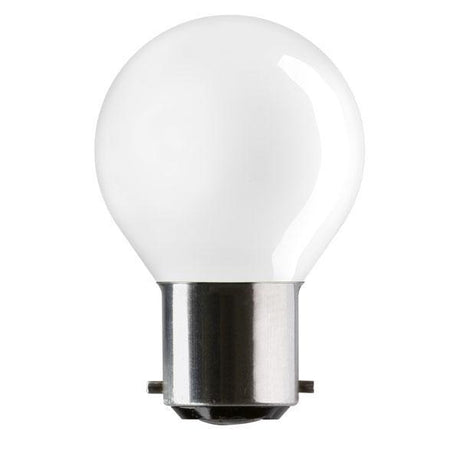 Crompton Lamps - FL-CP-15RND45BCW CRO - Crompton Lamps RND45 240V 15W BC B22d Bayonet Cap WHITE