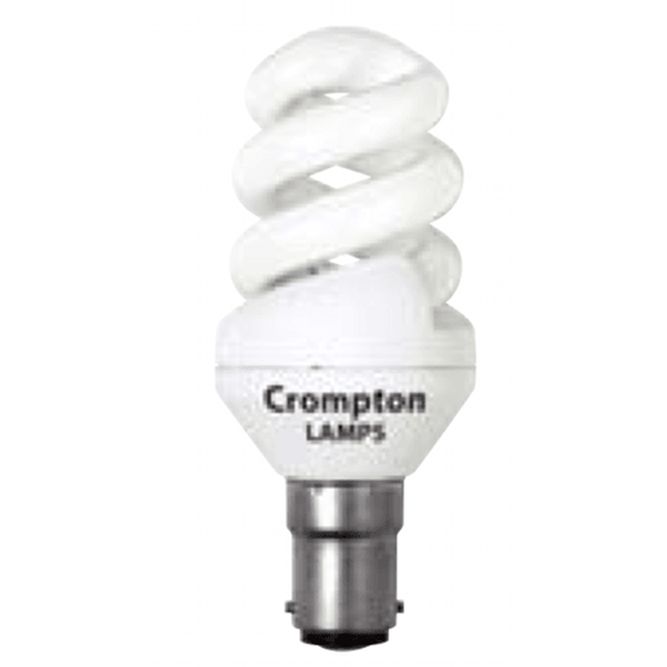 Crompton Lamps - FL-CP-EH9SBC82/10 CRO - Crompton Lamps Mini Spiral 9W SBC B15d Small Bayonet Cap Very Warm White 10,000hours