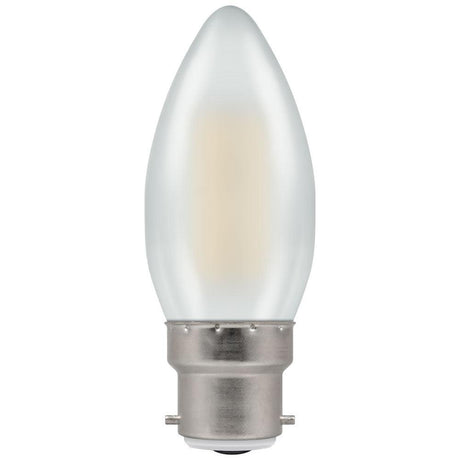 Crompton Lamps - FL-CP-LCND5BCOVWW/DIM CRO - Crompton Lamps 7178 Crompton LED Filament Candle 5W 240V Very Warm White B22d Pearl Dimmable LED Candles LED Lamps