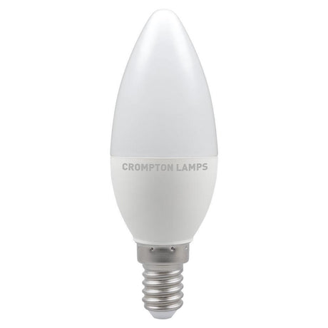 Crompton Lamps - FL-CP-LCND5SESODL/DIM CROM - Crompton Lamps Crompton LED Candle Thermal Plastic 5W (40W) E14 6500K Opal Dimmable MPN = 13551